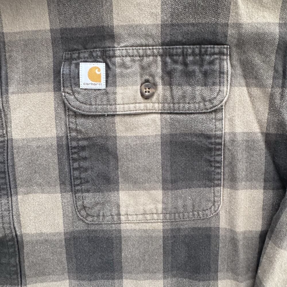 Carhartt Heavyweight Checkered Flannel Shirt Men’s 4XL Workwear Classic - Picture 2 of 6